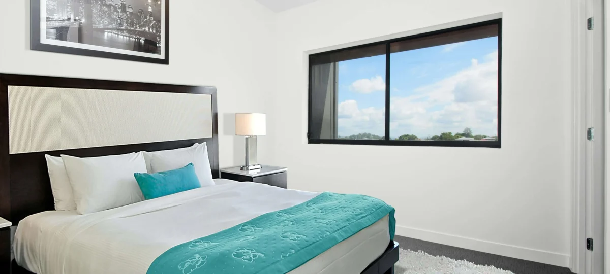 a bedroom with a mattress