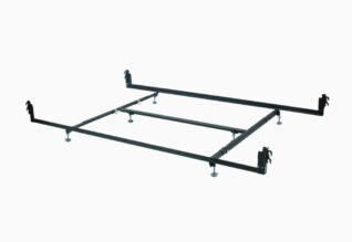 Low Profile Queen Hook-On Bed Rails with 2 Cross Supports and Center Beam (F88004)