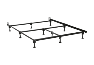 Extremely Heavy Duty Steel Bed Frame with reinforced rails, cross supports, and 10 sturdy legs for unmatched stability.