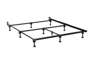 Extremely Heavy Duty Steel Bed Frame with reinforced rails, cross supports, and 10 sturdy legs for unmatched stability.