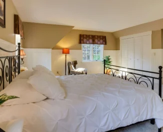 A mattress on a bed frame