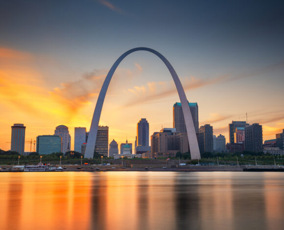 St. Louis, Missouri, USA Downtown Cityscape on the River